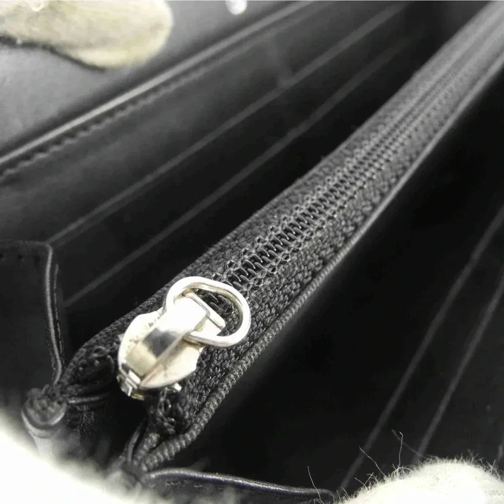 Vintage Chanel Quilted Enameled Leather Long Wallet